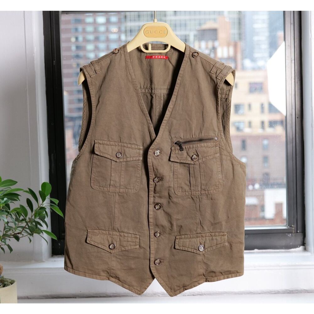 Prada Brown Cargo Vest (Size IT50)
